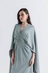 Embellished Cape Kaftan Dress