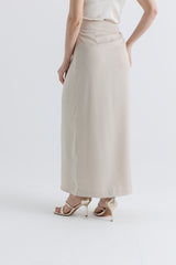 تنورة ماكسي بقصة توليب وطيات أمامية