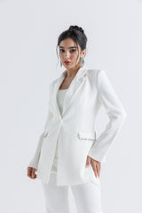Tailored Blazer with Crystal Embellished Pockets
