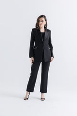 Tailored Blazer with Crystal Embellished Pockets
