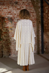 فستان ليالي رمضان بحمّالات مع شال