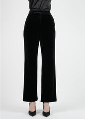 High-Waist Velvet Wide-Leg Pants