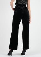 High-Waist Velvet Wide-Leg Pants