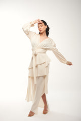 ✨ تنورة ماكسي بطبقات كشكش أنيقة ✨ أناقة انسيابية لإطلالات النهار والمساء