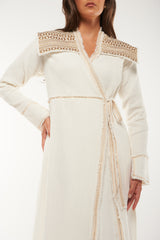 Embroidered Shoulder Wrap Kaftan