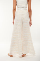 Textured Wide-Leg Pants with Subtle Sheen