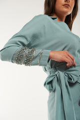 Elegant Wrap-Style Midi Skirt with Side Tie