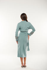 Elegant Wrap-Style Midi Skirt with Side Tie