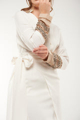 Elegant Wrap-Style Midi Skirt with Side Tie