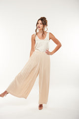 Pleated Wide-Leg Palazzo Pants