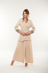 Pleated Wide-Leg Palazzo Pants