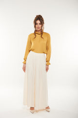 Pleated Wide-Leg Palazzo Pants