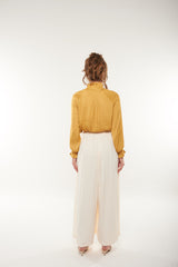 Pleated Wide-Leg Palazzo Pants