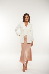 Satin Flared Midi Skirt