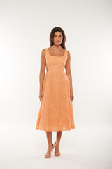 Elegant Embroidered A-Line Midi Dress