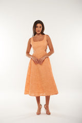 Elegant Embroidered A-Line Midi Dress