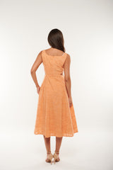 Elegant Embroidered A-Line Midi Dress