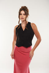 Tailored Sleeveless Button-Up Vest