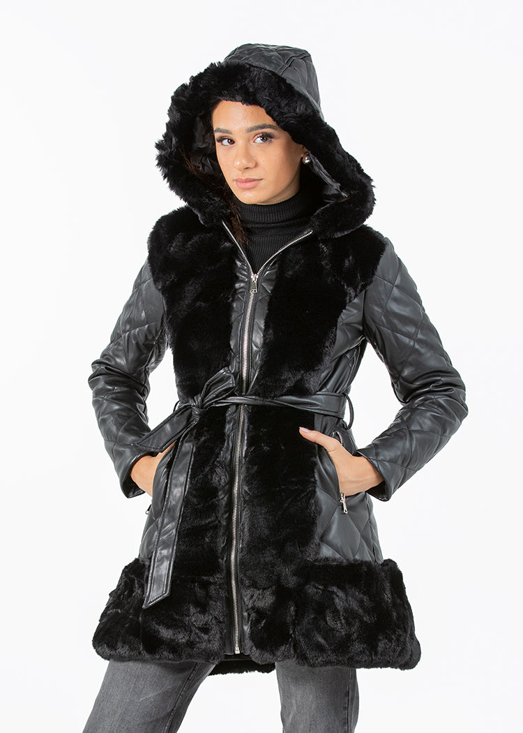 2322003-Faux Fur Jacket - Montania Shop