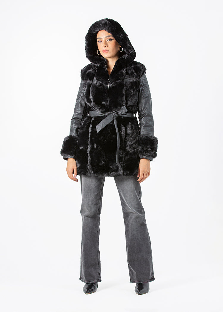 2322004-Faux Fur Jacket - Montania Shop