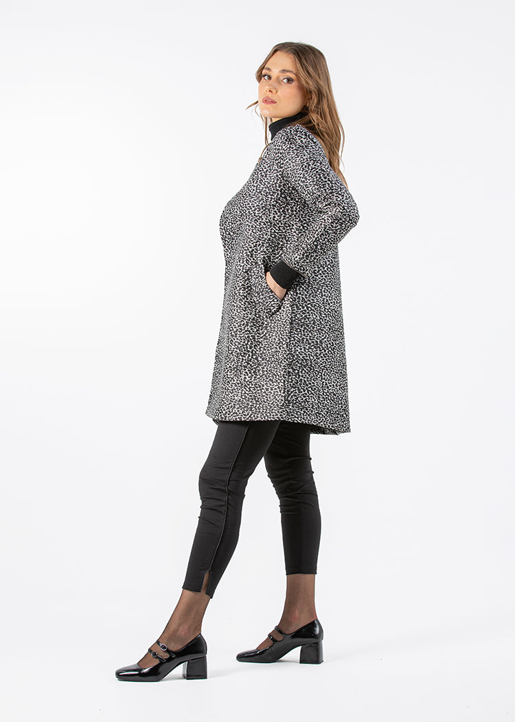 2333008- Printed Jacquard Jacket - Montania Shop