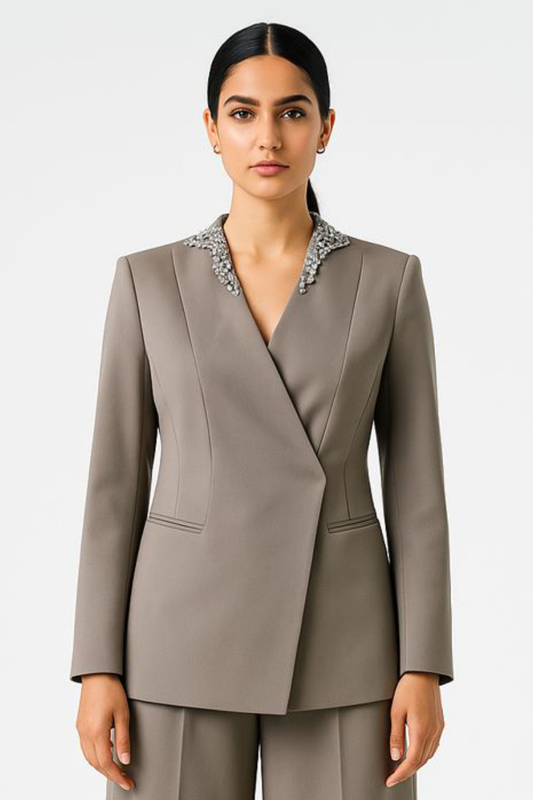 Amara Embellished Tailored Wrap Jacket