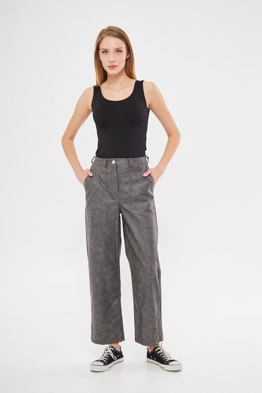 بنطال ضيق منقوش سادة