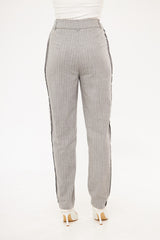 Stripped Two-Toned Slim Fit Trousers