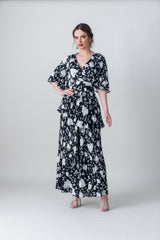 2205073- Floral Wrap Blouse - Montania Shop