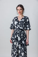 2205073- Floral Wrap Blouse - Montania Shop