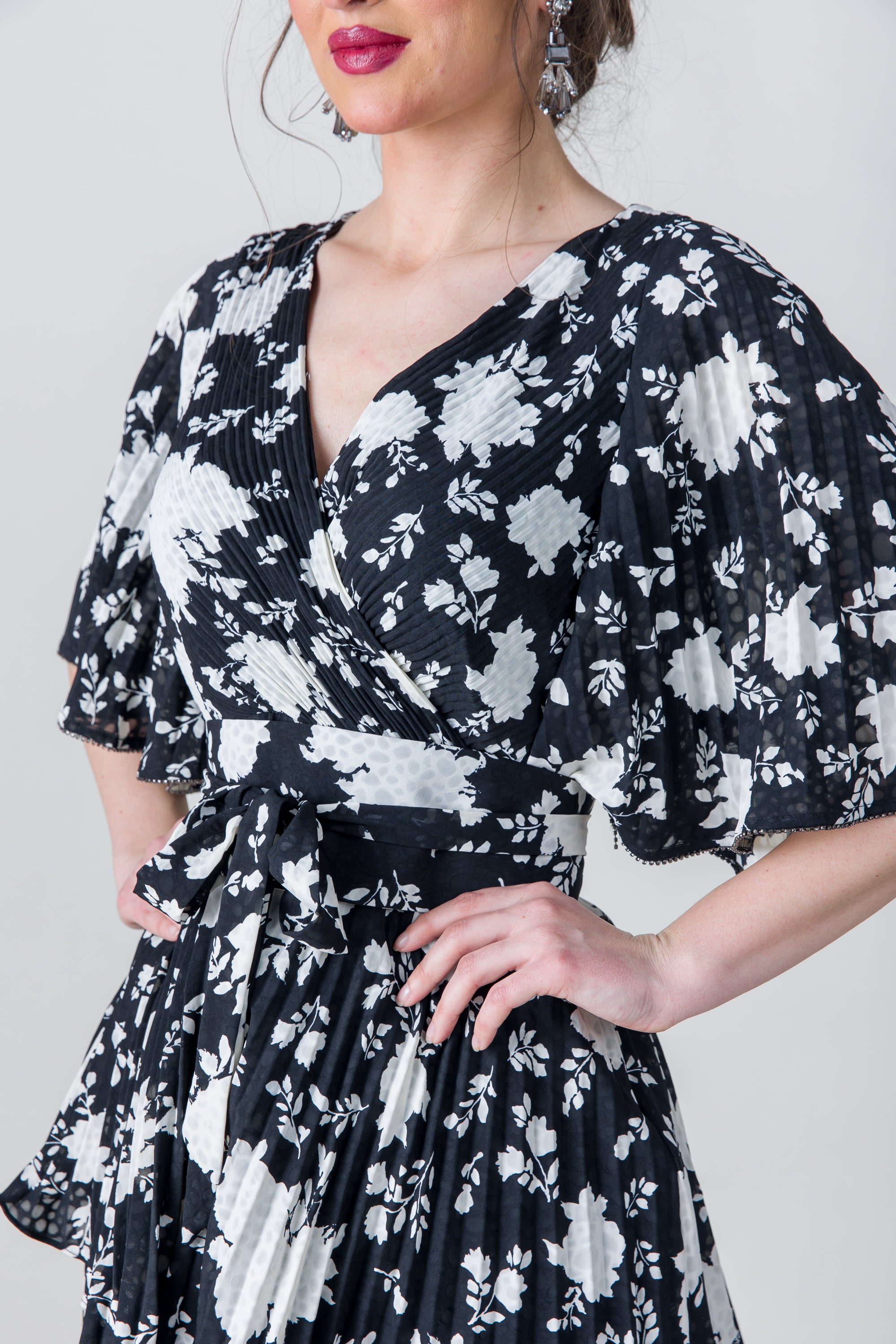 2205073- Floral Wrap Blouse - Montania Shop