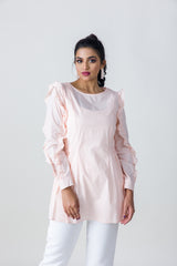 2205118- Ruffled Sleeve Blouse - Montania Shop