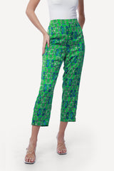 2304004- Linen Printed Pants - Montania Shop