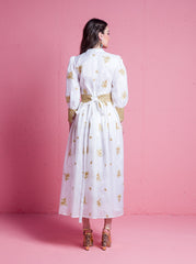 2306043- Bishop Sleeve Maxi Dress - Montania Shop