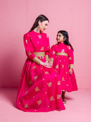 2306043- Bishop Sleeve Maxi Dress - Montania Shop