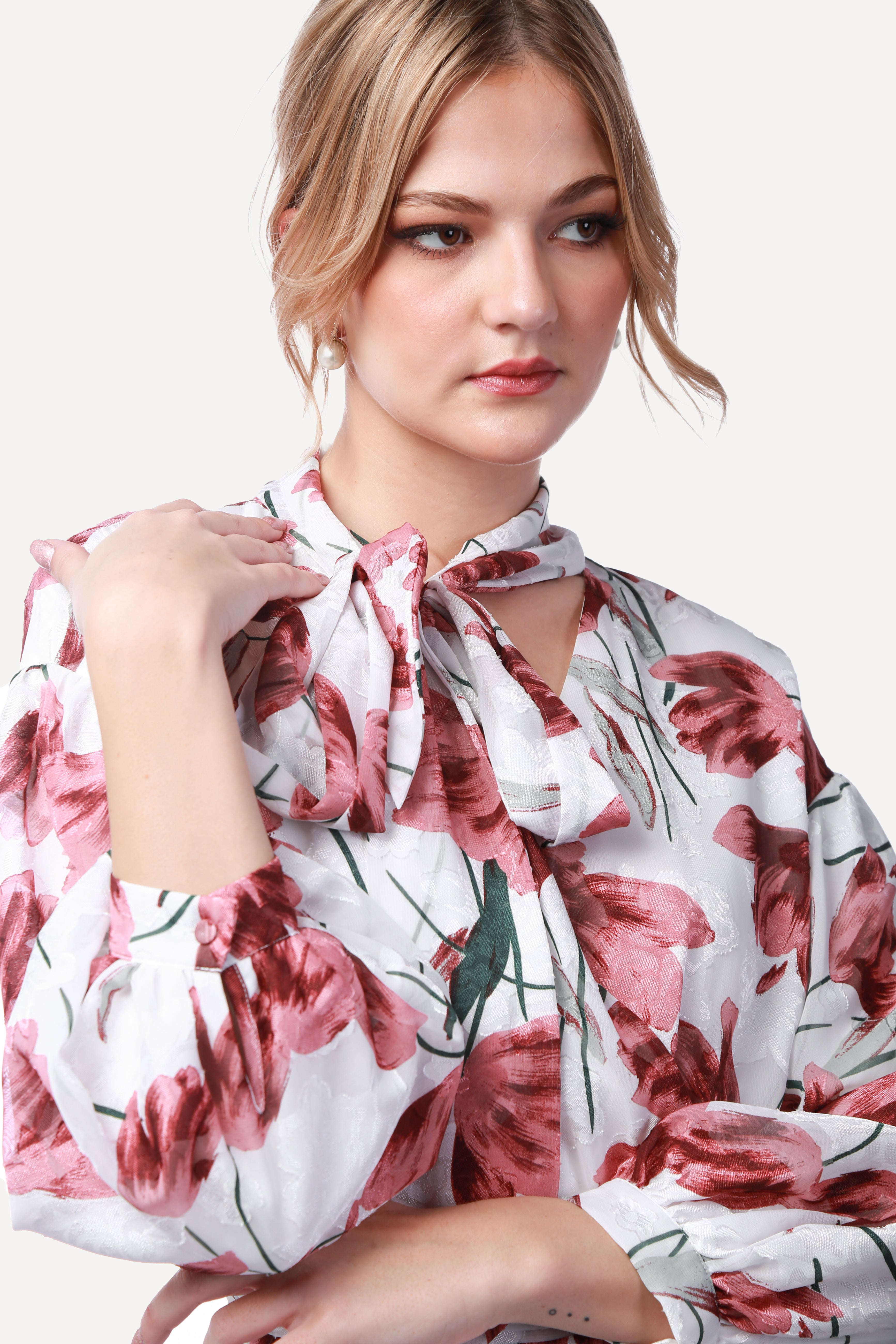 2343010- Bow Tie Maxi Dress - Montania Shop