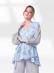 2305002- Poplin Wrap Blouse - Montania Shop