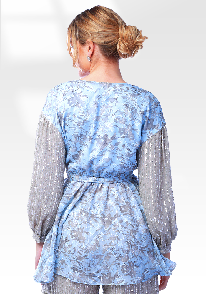 2305002- Poplin Wrap Blouse - Montania Shop