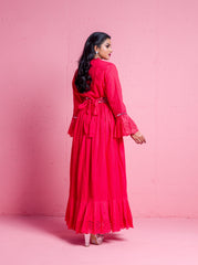 2306038- Embroidered Eyelet Maxi Dress - Montania Shop