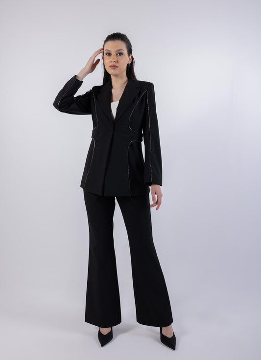 Silver Embellished Blazer\ رزيلب نيزم نوللاب يضفلا