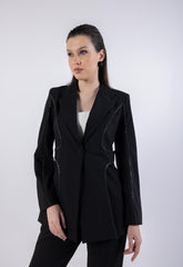 Silver Embellished Blazer\ رزيلب نيزم نوللاب يضفلا