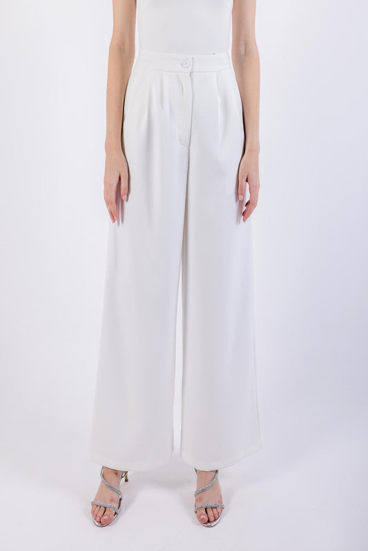 Flared Leg Solid Formal Trouser\س يمسر ميمصتب لجرأ ةعساو ه