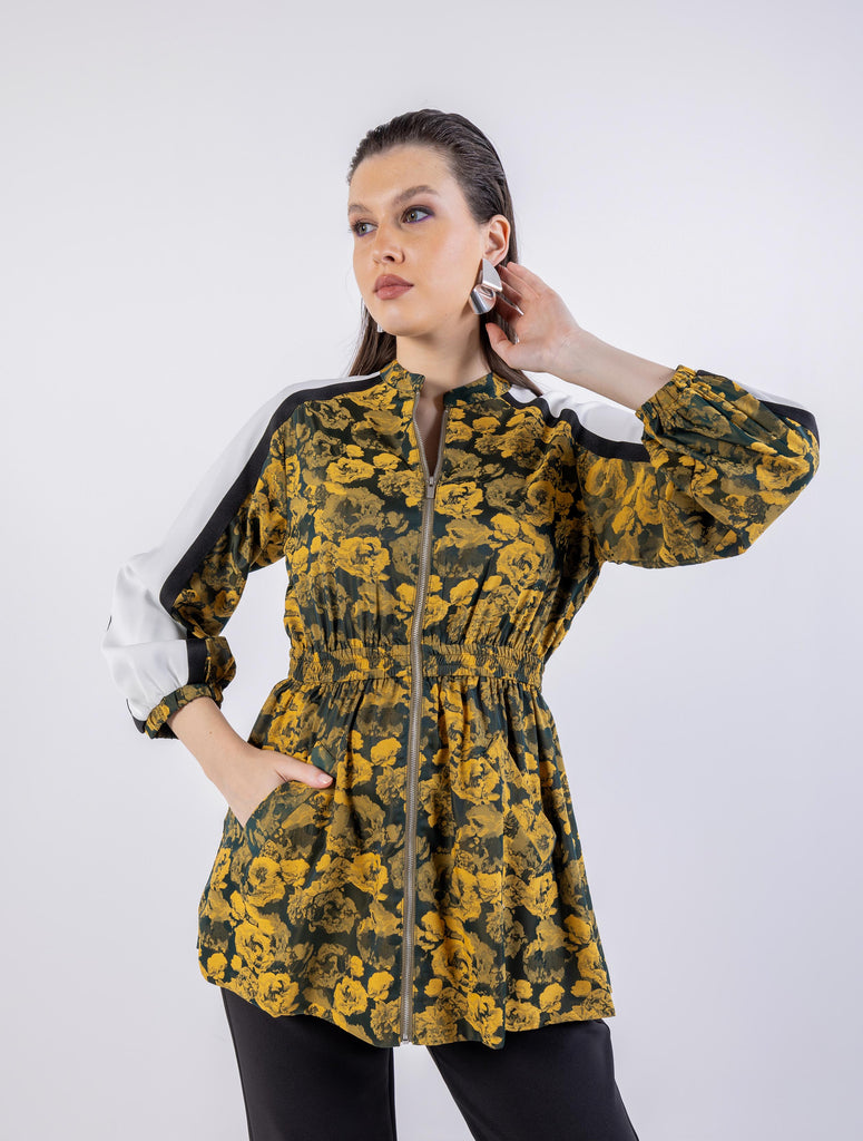 Sporty Floral Zip-Up Jacket – Montania Shop