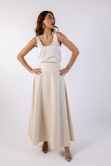 Elegant A-Line Maxi Skirt