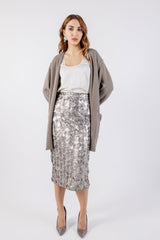 Shimmering Sequin Pencil Skirt