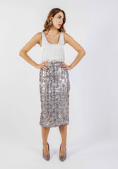 Shimmering Sequin Pencil Skirt