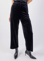 Elegant Black Velvet Trousers