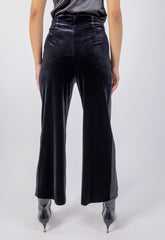 Elegant Black Velvet Trousers