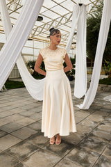 Embellished Drape-Neck Evening Top - Montania Shop