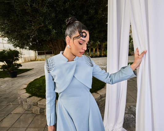 Embellished Cropped Overlay Jacket - Montania Shop